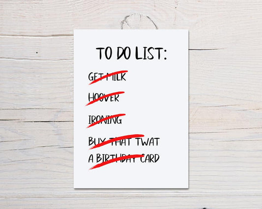 Birthday Card | To Do List | Funny Card | Joke Card - Dinky Designs