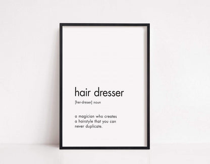 Salon Print | Hairdresser Noun | Hairdressing Print - Dinky Designs
