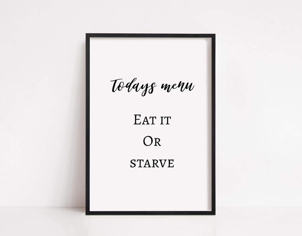 Kitchen Print | Today's Menu | Funny Print - Dinky Designs