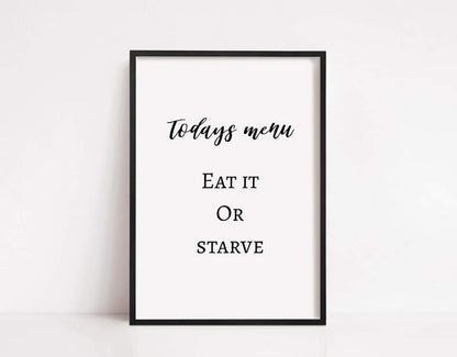 Kitchen Print | Today's Menu | Funny Print - Dinky Designs