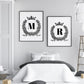 Bedroom Prints | Personalised Initial Crown Design - Dinky Designs
