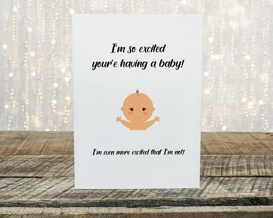 Baby Shower Card | So Excited You're Having A Baby | New Baby Card