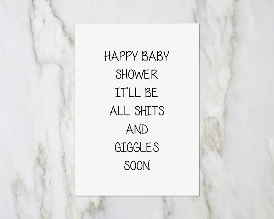 Baby Shower Card | Happy Baby Shower | Funny Card - Dinky Designs