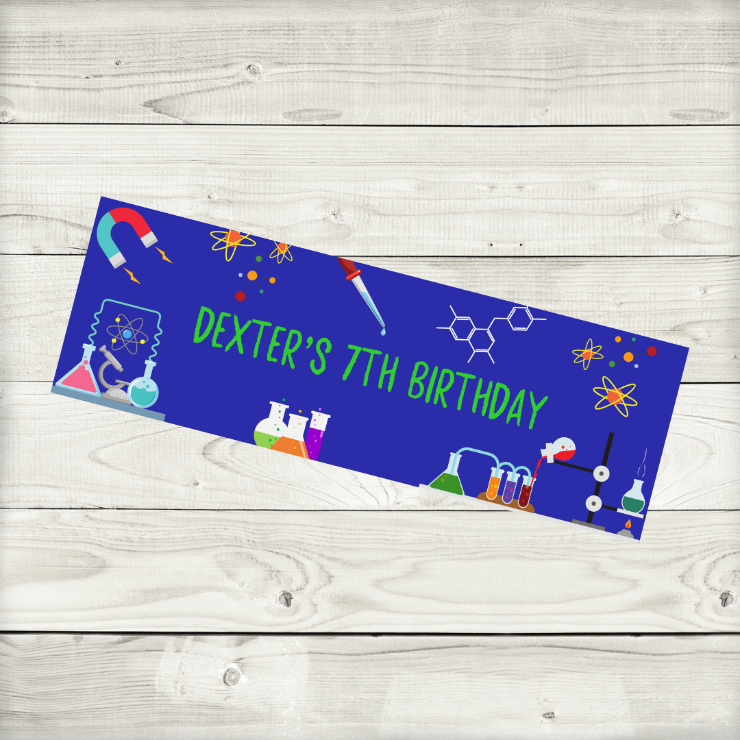 Science Banner | Personalised Party Banner | Science Theme