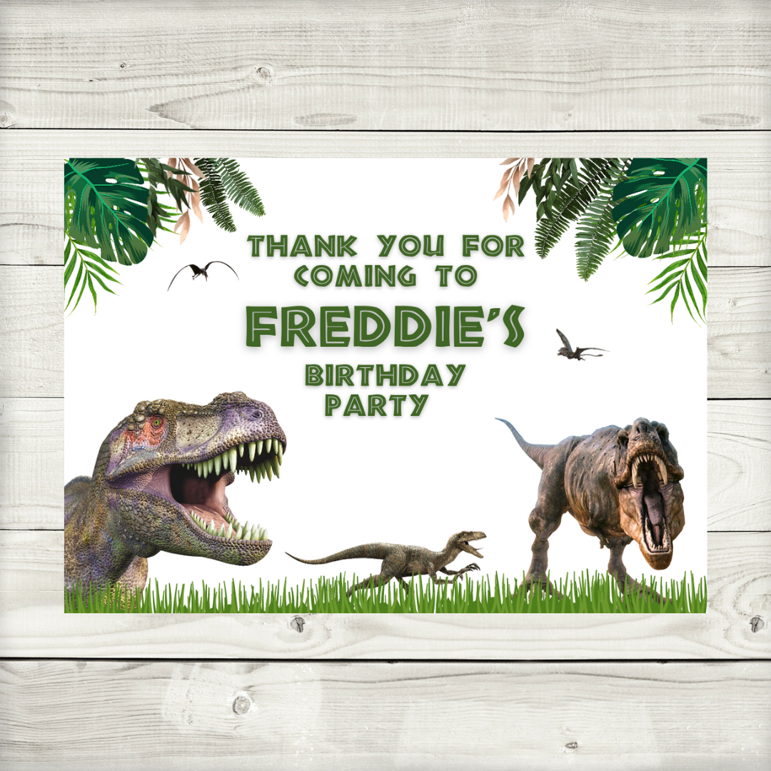 Rectangle Stickers | Party Stickers | Dinosaur Birthday Party Stickers | Party Bag Stickers | Design 1