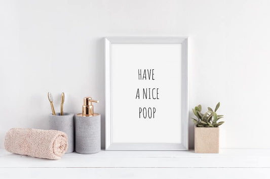 Bathroom Print | Have A Nice Poop | Quote Print | Funny Print | Bathroom Décor - Dinky Designs