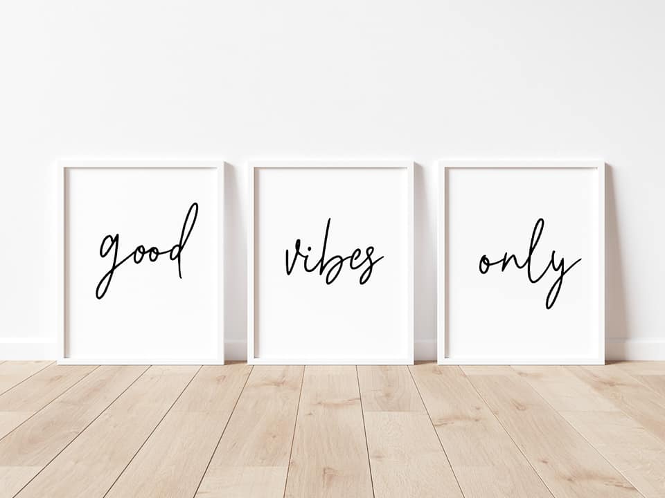Quote Print | Good Vibes Only | Set Of 3 Prints - Dinky Designs