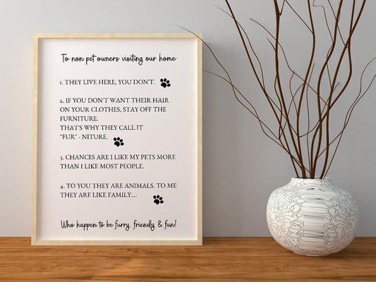 Pet Print | Non Pet Owner | Funny Print - Dinky Designs