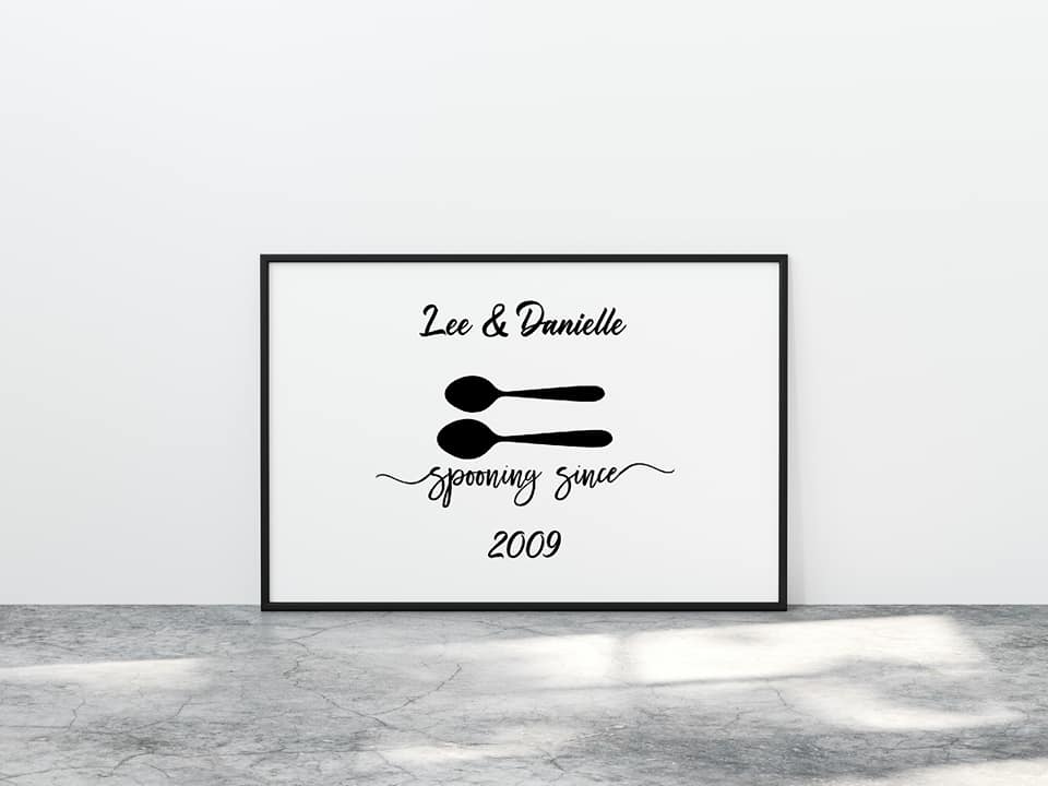 Personalised Print | Spooning Since | Couples Print - Dinky Designs