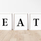 Kitchen Print | E A T Set Of Prints | Quote Print - Dinky Designs