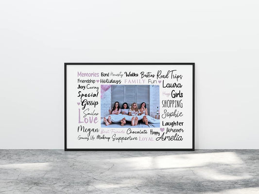Friendship Print | Personalised Friendship Memories | Personalised Print | Friend Gift - Dinky Designs