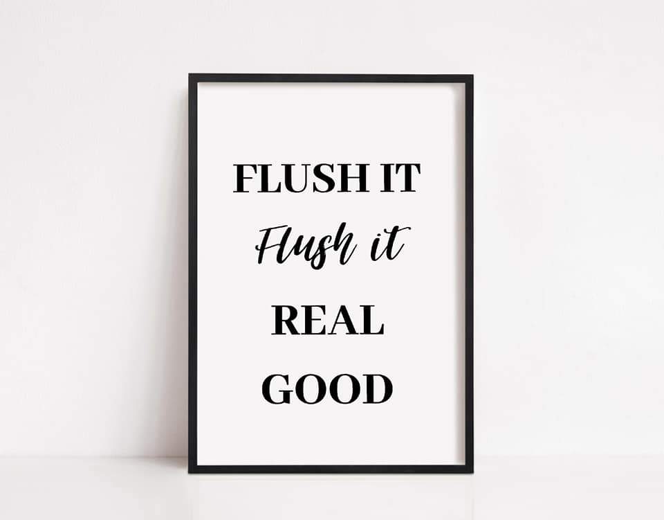 Bathroom Print | Flush It, Flush It Real Good | Quote Print - Dinky Designs