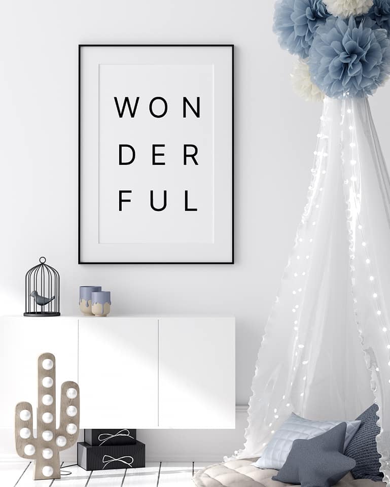 Quote Print | WONDERFUL | Positive Print - Dinky Designs