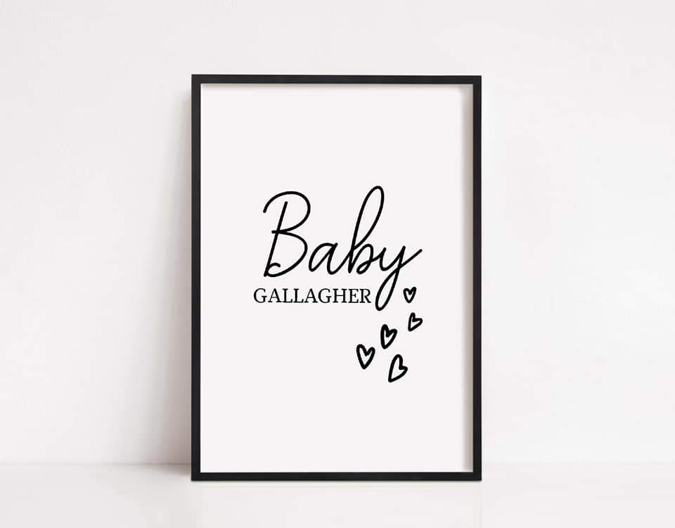 Nursery Print | Personalised Baby Name | New Baby Gift - Dinky Designs