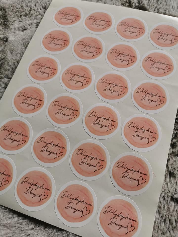 Logo Sticker Sheet 45mm | Business Stickers | Sticker Sheet | Stickers - Dinky Designs