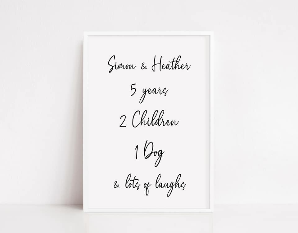 Family Print | Personalised Couple Print | Life Print | Family Gift - Dinky Designs