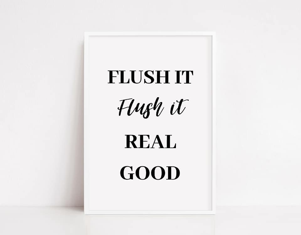 Bathroom Print | Flush It, Flush It Real Good | Quote Print - Dinky Designs