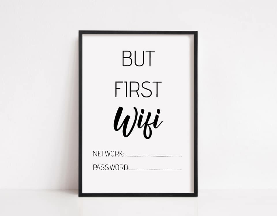 Home Print | But First Wifi | Quote Print | WIFI Print | House Print - Dinky Designs