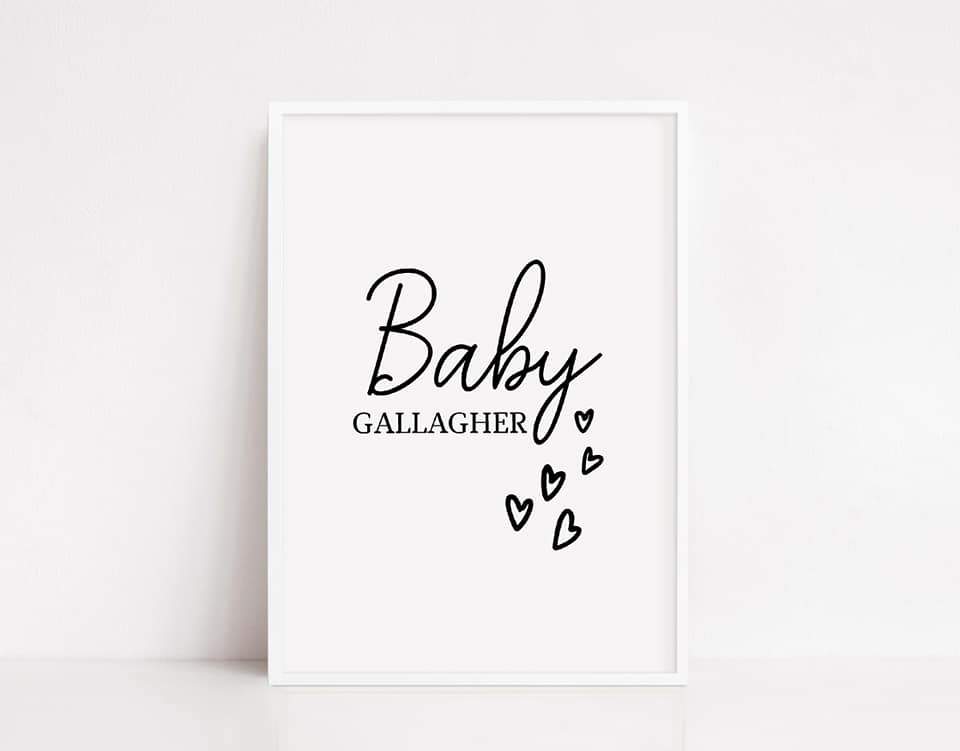 Nursery Print | Personalised Baby Name | New Baby Gift - Dinky Designs