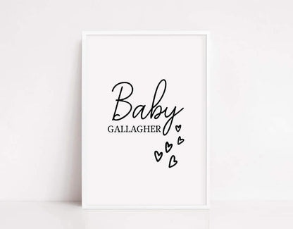 Nursery Print | Personalised Baby Name | New Baby Gift - Dinky Designs