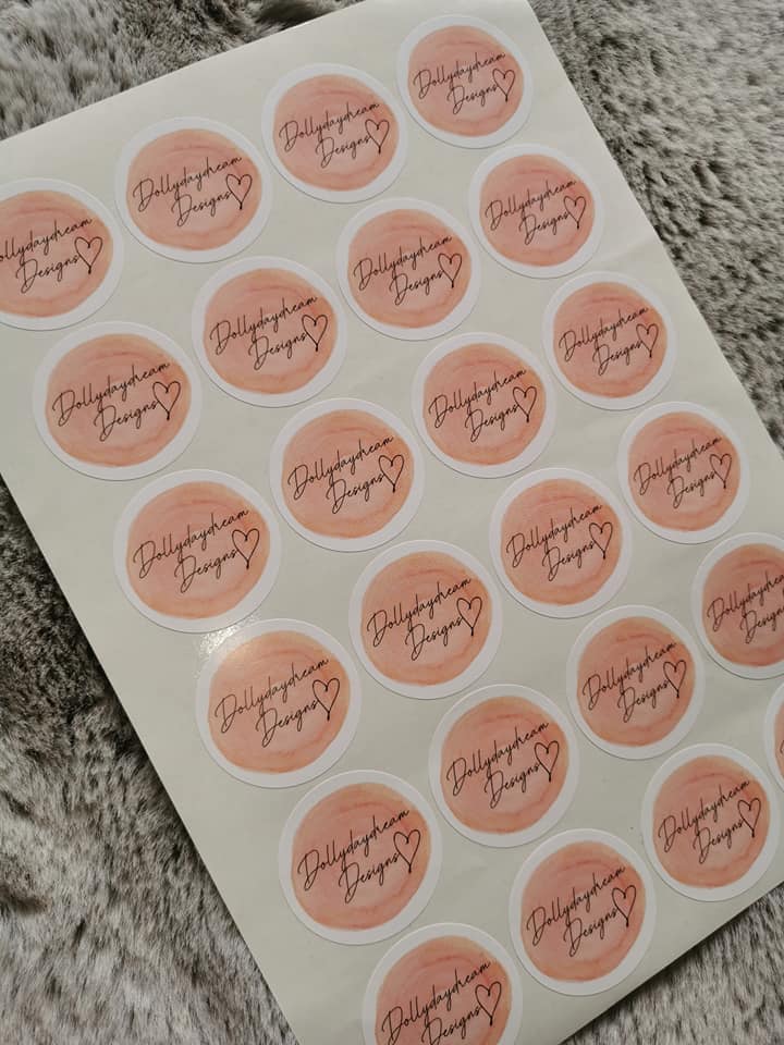 Logo Sticker Sheet 45mm | Business Stickers | Sticker Sheet | Stickers - Dinky Designs