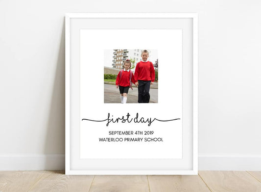 School Print | Personalised First Day At School | Keepsake Gift - Dinky Designs