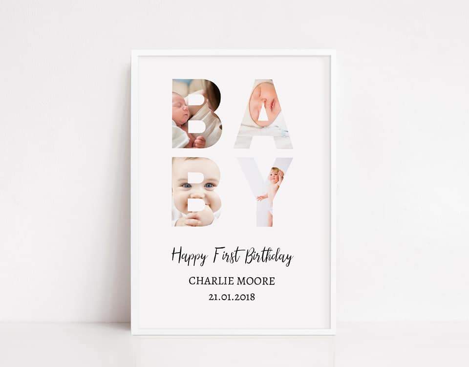 Nursery Print | Personalised First Birthday | Baby Print | Birthday Gift - Dinky Designs