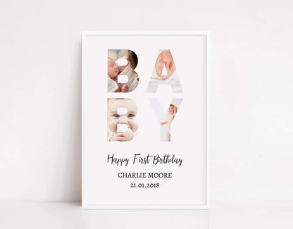 Nursery Print | Personalised First Birthday | Baby Print | Birthday Gift - Dinky Designs