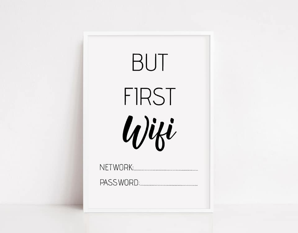 Home Print | But First Wifi | Quote Print | WIFI Print | House Print - Dinky Designs