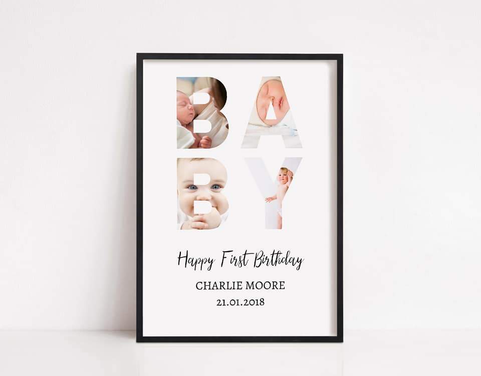 Nursery Print | Personalised First Birthday | Baby Print | Birthday Gift - Dinky Designs