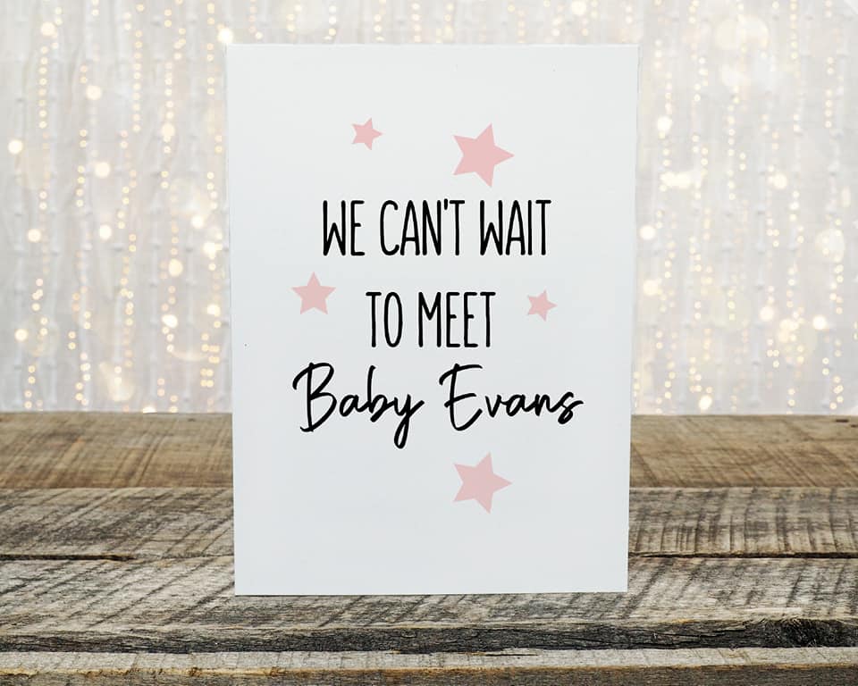 Baby Shower Card | Can't Wait To Meet Baby Shower Card | New Baby Card | Mummy to be Card - Dinky Designs