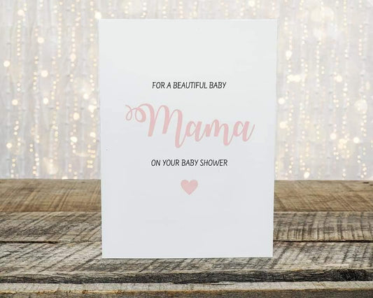 Baby Shower Card | Beautiful Baby Mama On Your Baby Shower Card | New Baby Card | Personalised Baby Shower Card - Dinky Designs