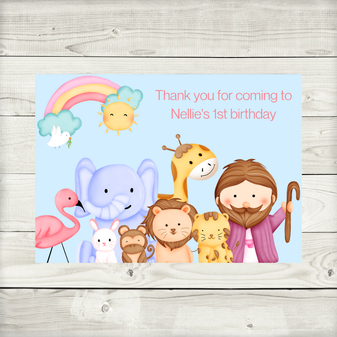 Noahs Ark Rectangle Stickers | Party Stickers | Noahs Ark Party Stickers | Party Bag Stickers (Design 1)