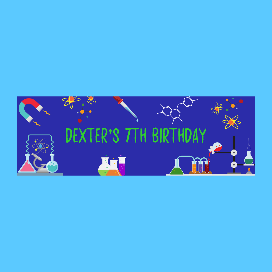 Science Banner | Personalised Party Banner | Science Theme