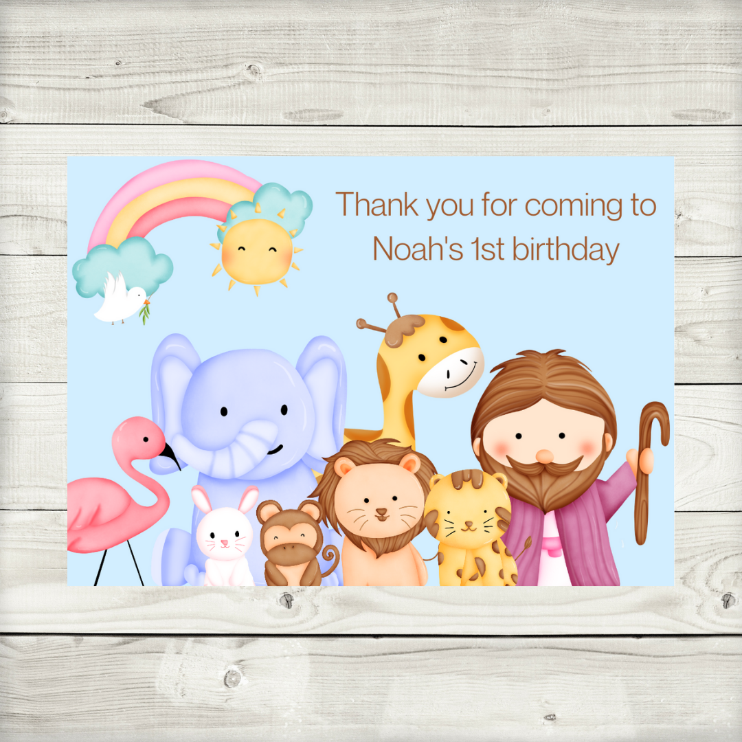 Noahs Ark Rectangle Stickers | Party Stickers | Noahs Ark Party Stickers | Party Bag Stickers (Design 1)