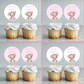 Pink Or White Teddy Bear Cupcake Toppers | Baby Shower, Birthday Cupcake Toppers | Party Decorations
