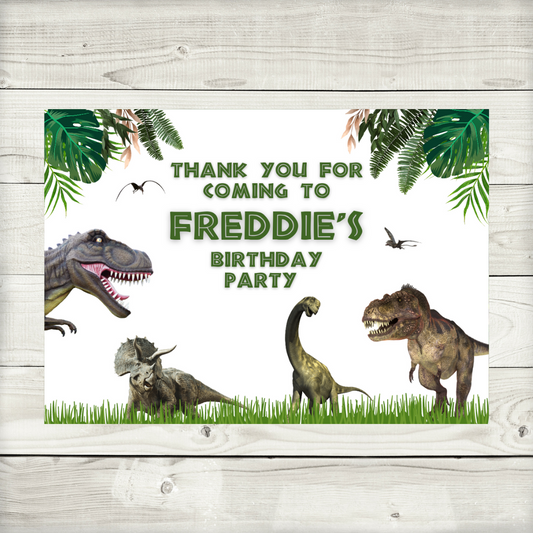 Rectangle Stickers | Party Stickers | Dinosaur Birthday Party Stickers | Party Bag Stickers | Design 2