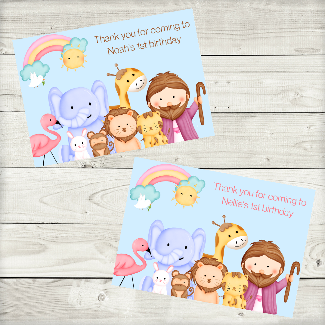 Noahs Ark Rectangle Stickers | Party Stickers | Noahs Ark Party Stickers | Party Bag Stickers (Design 1)