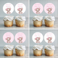 Pink Or White Teddy Bear Cupcake Toppers | Baby Shower, Birthday Cupcake Toppers | Party Decorations