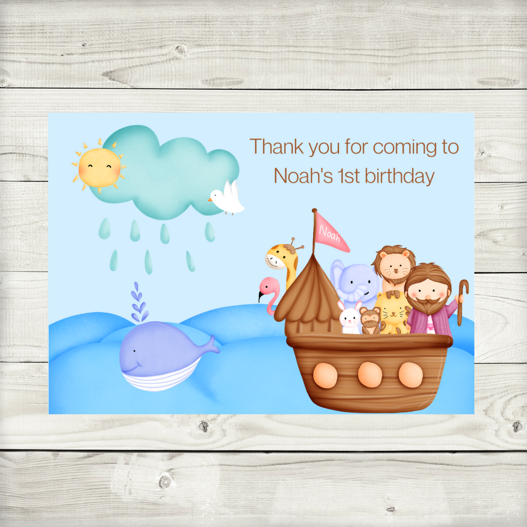 Noahs Ark Rectangle Stickers | Party Stickers | Noahs Ark Party Stickers | Party Bag Stickers (Design 2)