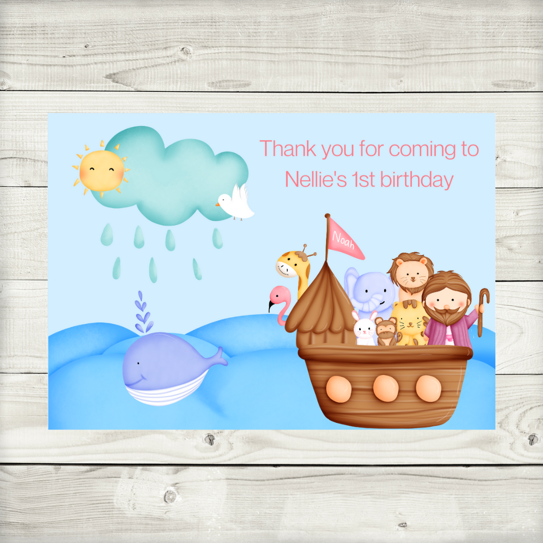 Noahs Ark Rectangle Stickers | Party Stickers | Noahs Ark Party Stickers | Party Bag Stickers (Design 2)