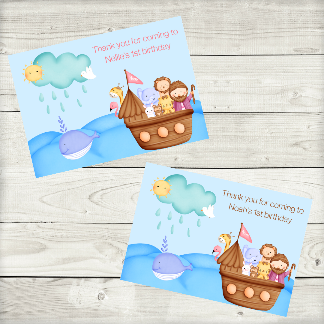 Noahs Ark Rectangle Stickers | Party Stickers | Noahs Ark Party Stickers | Party Bag Stickers (Design 2)