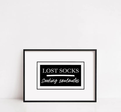 Laundry Print | Lost Socks - Seeking Soulmates | Funny Print