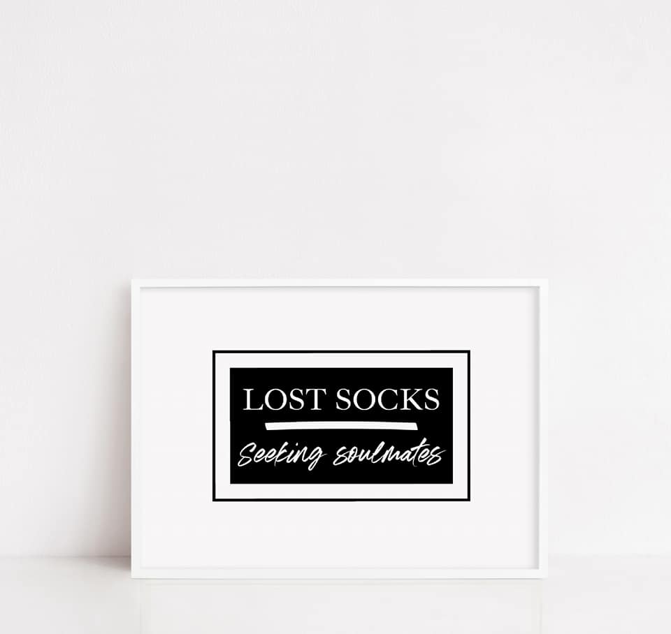 Laundry Print | Lost Socks - Seeking Soulmates | Funny Print