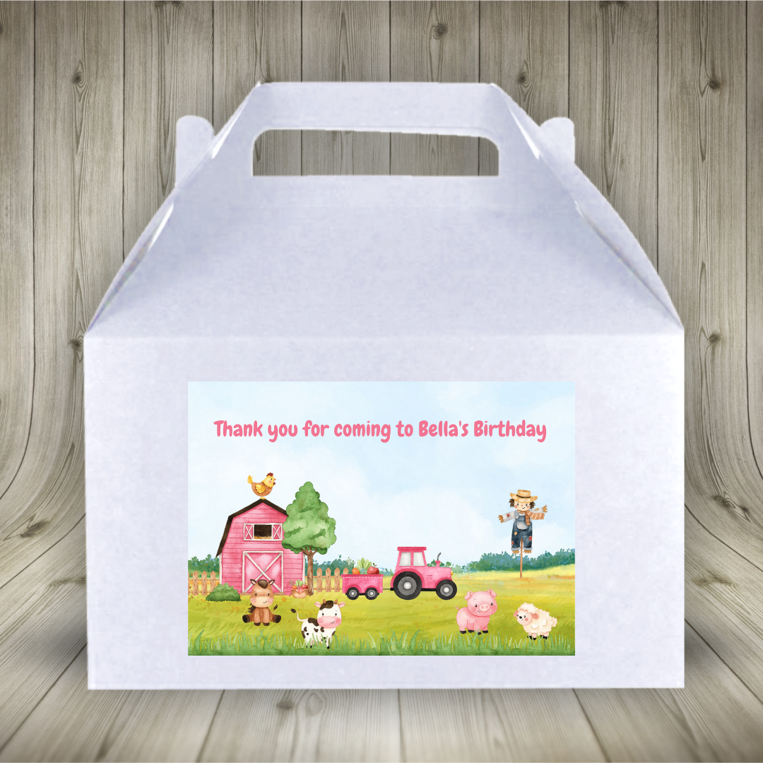 Rectangle Stickers | Party Stickers | Farm Animal Party Stickers | Party Bag Stickers