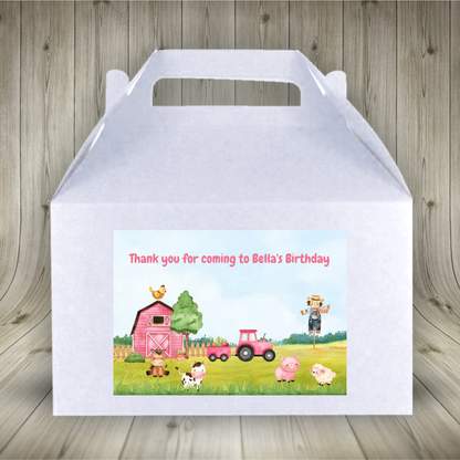 Rectangle Stickers | Party Stickers | Farm Animal Party Stickers | Party Bag Stickers
