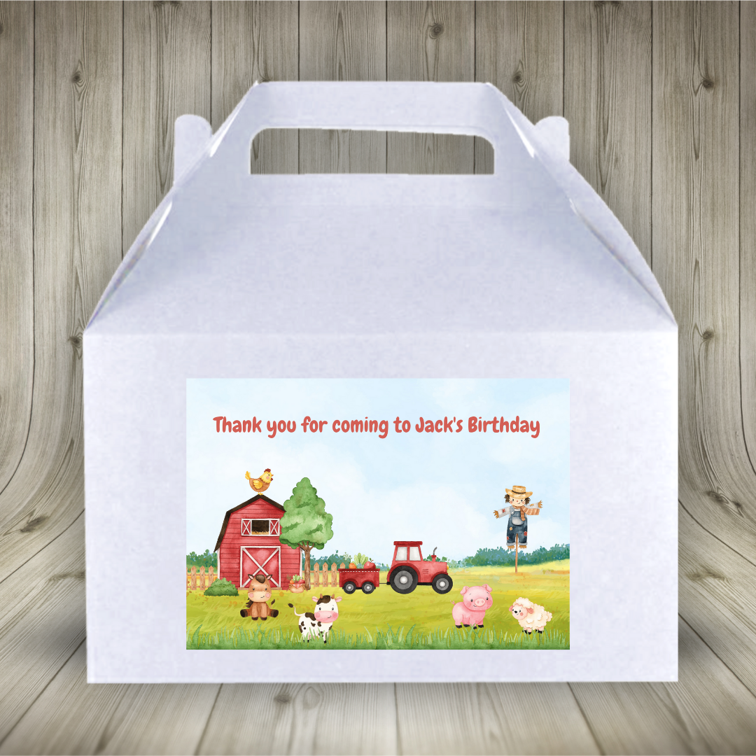 Rectangle Stickers | Party Stickers | Farm Animal Party Stickers | Party Bag Stickers