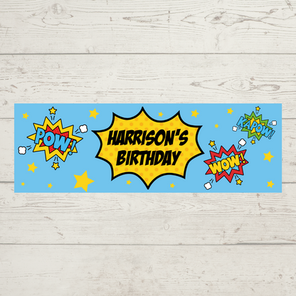 Superhero Banner | Personalised Superhero Birthday Party Banner | Superhero Birthday Party Theme