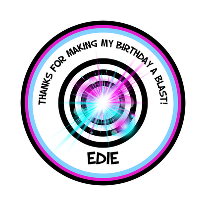 Personalised Laser Tag, Laser Quest, Birthday Stickers | Sticker Sheet | Birthday Party Stickers