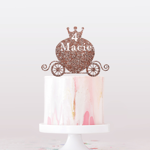Personalised Cake Topper | Princess Carriage Cake Topper